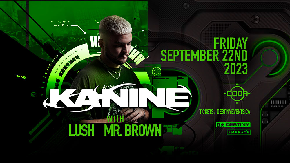 One of hottest names in D&B is making his CODA debut! Don't miss KANINE on September 22nd! Tickets on sale now!